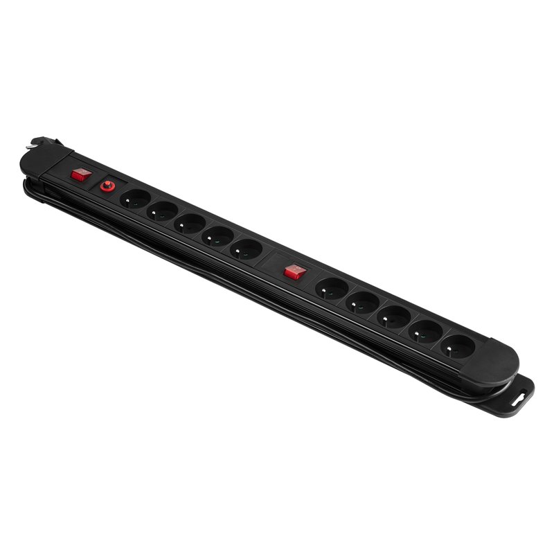 LISTWA ZASILAJĄCA, 10 GNIAZD 2P+Z, KABEL 3X1,5MM2, DŁUGOŚĆ 1,5M, 2XWYŁĄCZNIK PODŚWIETLANY DWUTOROWY, WYŁĄCZNIK TERMICZNY. 16A/2 LISTWA ZASILAJĄCA, 10 GNIAZD 2P+Z, KABEL 3X1,5MM2, DŁUGOŚĆ 1,5M, 2XWYŁĄCZNIK PODŚWIETLANY DWUTOROWY, WYŁĄCZNIK TERMICZNY. 16A/2