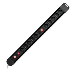 LISTWA ZASILAJĄCA, 10 GNIAZD 2P+Z, KABEL 3X1,5MM2, DŁUGOŚĆ 1,5M, 2XWYŁĄCZNIK PODŚWIETLANY DWUTOROWY, WYŁĄCZNIK TERMICZNY. 16A/2 LISTWA ZASILAJĄCA, 10 GNIAZD 2P+Z, KABEL 3X1,5MM2, DŁUGOŚĆ 1,5M, 2XWYŁĄCZNIK PODŚWIETLANY DWUTOROWY, WYŁĄCZNIK TERMICZNY. 16A/2