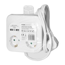 KWADRATOWA LISTWA ZASILAJĄCA Z ŁADOWARKĄ USB 3X2P+Z (SCHUKO), 2XUSB-A, KABEL 3X1,5MM2, 1,4M ORNO KWADRATOWA LISTWA ZASILAJĄCA Z ŁADOWARKĄ USB 3X2P+Z (SCHUKO), 2XUSB-A, KABEL 3X1,5MM2, 1,4M ORNO
