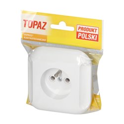 GNIAZDO POJEDYNCZE P/T 2P+Z 16A, 250V, TOPAZ, BIAŁY ORNO GNIAZDO POJEDYNCZE P/T 2P+Z 16A, 250V, TOPAZ, BIAŁY ORNO