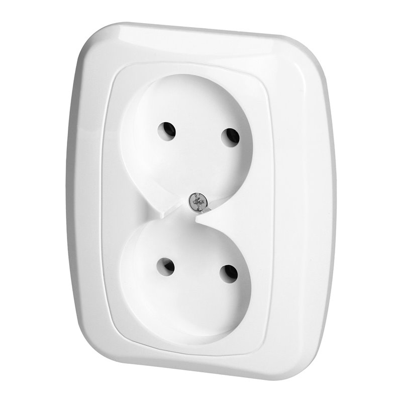 GNIAZDO PODWÓJNE P/T 2X2P 16A, 250V, ATUT, BIAŁY ORNO GNIAZDO PODWÓJNE P/T 2X2P 16A, 250V, ATUT, BIAŁY ORNO