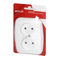 GNIAZDO PODWÓJNE P/T 2X2P 16A, 250V, ATUT, BIAŁY ORNO GNIAZDO PODWÓJNE P/T 2X2P 16A, 250V, ATUT, BIAŁY ORNO