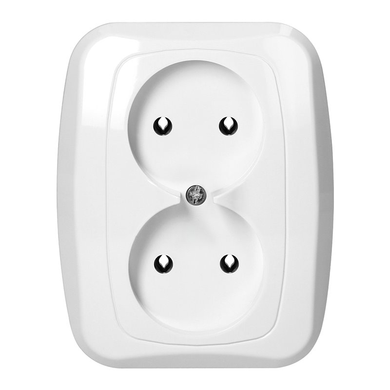 GNIAZDO PODWÓJNE P/T 2X2P 16A, 250V, ATUT, BIAŁY ORNO GNIAZDO PODWÓJNE P/T 2X2P 16A, 250V, ATUT, BIAŁY ORNO