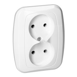 GNIAZDO PODWÓJNE P/T 2X2P 16A, 250V, ATUT, BIAŁY ORNO GNIAZDO PODWÓJNE P/T 2X2P 16A, 250V, ATUT, BIAŁY ORNO