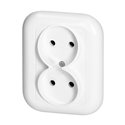 GNIAZDO PODWÓJNE P/T 2X2P 16A, 250V, FAN, BIAŁY ORNO GNIAZDO PODWÓJNE P/T 2X2P 16A, 250V, FAN, BIAŁY ORNO