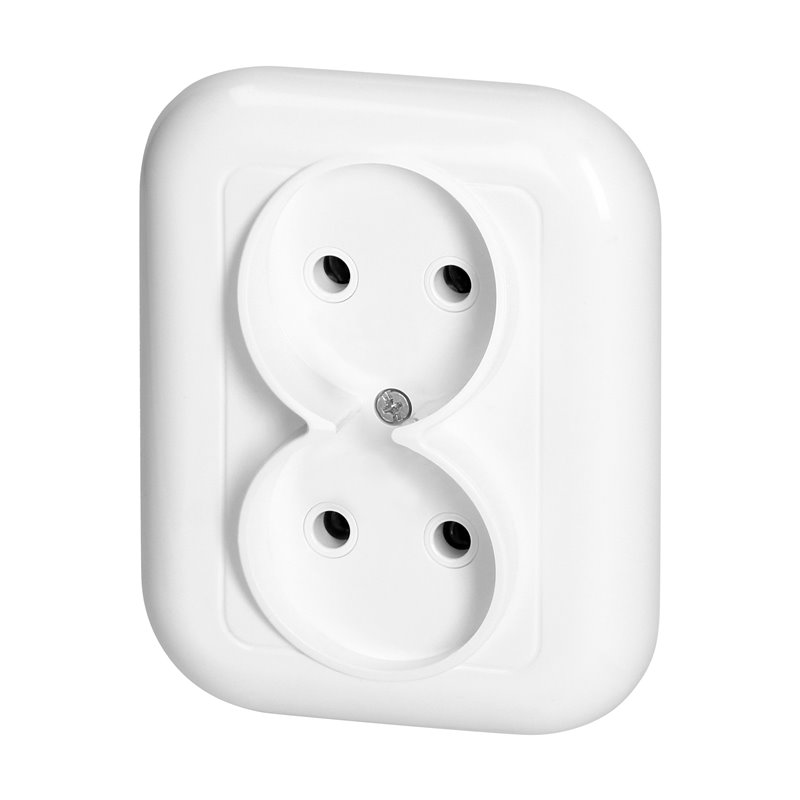 GNIAZDO PODWÓJNE P/T 2X2P 16A, 250V, FAN, BIAŁY ORNO GNIAZDO PODWÓJNE P/T 2X2P 16A, 250V, FAN, BIAŁY ORNO