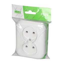 GNIAZDO PODWÓJNE P/T 2X2P 16A, 250V, FAN, BIAŁY ORNO GNIAZDO PODWÓJNE P/T 2X2P 16A, 250V, FAN, BIAŁY ORNO