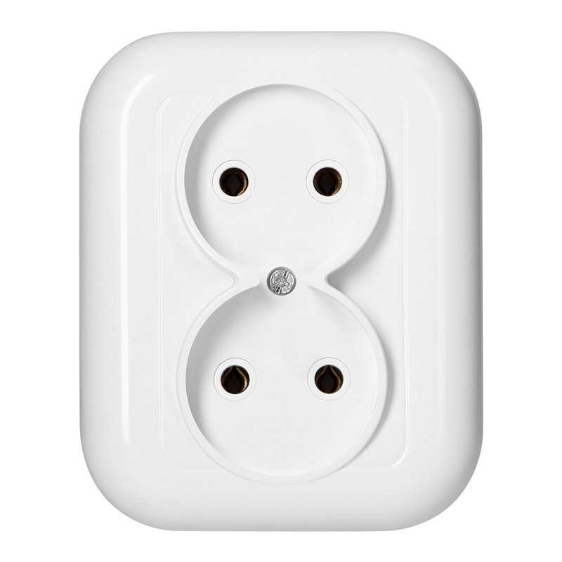 GNIAZDO PODWÓJNE P/T 2X2P 16A, 250V, FAN, BIAŁY ORNO GNIAZDO PODWÓJNE P/T 2X2P 16A, 250V, FAN, BIAŁY ORNO
