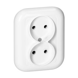 GNIAZDO PODWÓJNE P/T 2X2P 16A, 250V, FAN, BIAŁY ORNO GNIAZDO PODWÓJNE P/T 2X2P 16A, 250V, FAN, BIAŁY ORNO