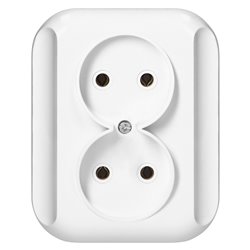 GNIAZDO PODWÓJNE P/T 2X2P 16A, 250V, TOPAZ, BIAŁY ORNO GNIAZDO PODWÓJNE P/T 2X2P 16A, 250V, TOPAZ, BIAŁY ORNO