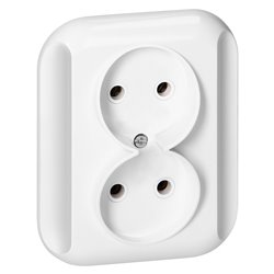 GNIAZDO PODWÓJNE P/T 2X2P 16A, 250V, TOPAZ, BIAŁY ORNO GNIAZDO PODWÓJNE P/T 2X2P 16A, 250V, TOPAZ, BIAŁY ORNO
