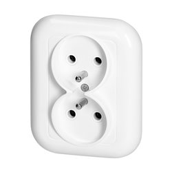 GNIAZDO PODWÓJNE P/T 2X2P+Z 16A, 250V, FAN, BIAŁY ORNO GNIAZDO PODWÓJNE P/T 2X2P+Z 16A, 250V, FAN, BIAŁY ORNO