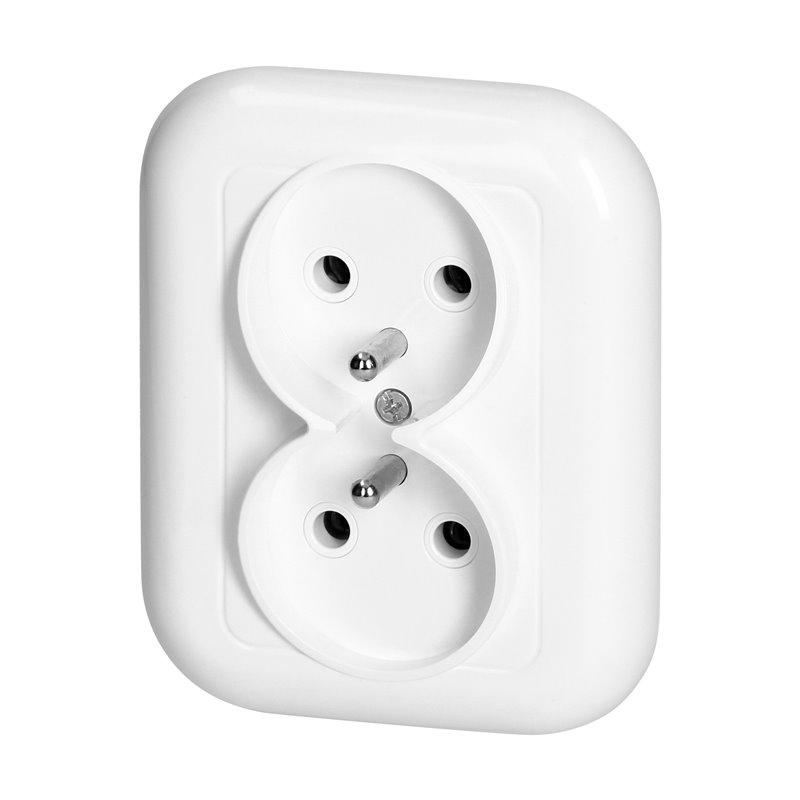 GNIAZDO PODWÓJNE P/T 2X2P+Z 16A, 250V, FAN, BIAŁY ORNO GNIAZDO PODWÓJNE P/T 2X2P+Z 16A, 250V, FAN, BIAŁY ORNO