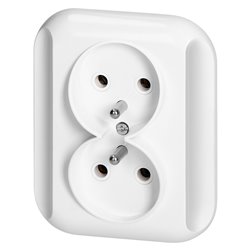 GNIAZDO PODWÓJNE P/T 2X2P+Z 16A, 250V, TOPAZ, BIAŁY ORNO GNIAZDO PODWÓJNE P/T 2X2P+Z 16A, 250V, TOPAZ, BIAŁY ORNO