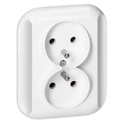 GNIAZDO PODWÓJNE P/T 2X2P+Z 16A, 250V, TOPAZ, BIAŁY ORNO GNIAZDO PODWÓJNE P/T 2X2P+Z 16A, 250V, TOPAZ, BIAŁY ORNO