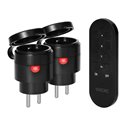 ZESTAW BEZPRZEWODOWYCH GNIAZD MINI SCHUKO, STEROWANYCH PILOTEM 2+1, 2300W, IP44 ORNO