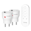 ZESTAW BEZPRZEWODOWYCH GNIAZD MINI SCHUKO, STEROWANYCH PILOTEM 2+1, 2300W ORNO ZESTAW BEZPRZEWODOWYCH GNIAZD MINI SCHUKO, STEROWANYCH PILOTEM 2+1, 2300W ORNO
