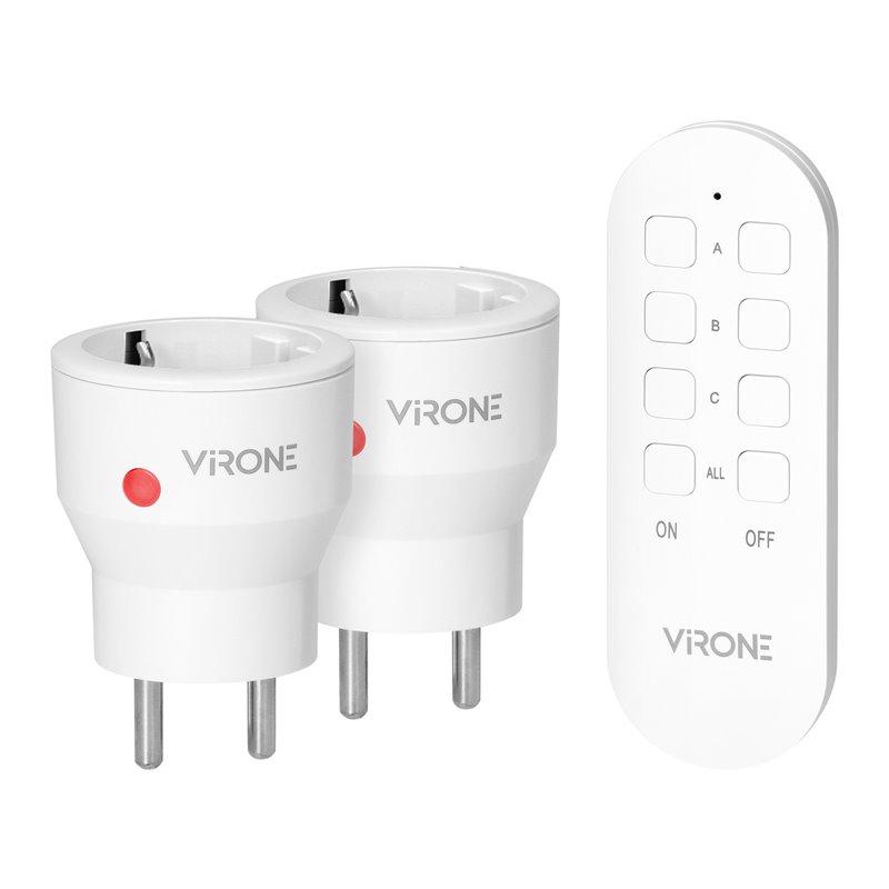 ZESTAW BEZPRZEWODOWYCH GNIAZD MINI SCHUKO, STEROWANYCH PILOTEM 2+1, 2300W ORNO ZESTAW BEZPRZEWODOWYCH GNIAZD MINI SCHUKO, STEROWANYCH PILOTEM 2+1, 2300W ORNO