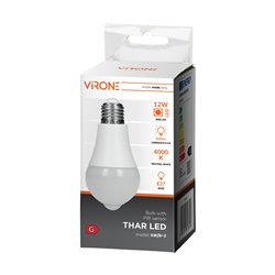 THAR LED PIR 12W A60, ŻARÓWKA Z PIR 12W, 850LM, 4000K ORNO THAR LED PIR 12W A60, ŻARÓWKA Z PIR 12W, 850LM, 4000K ORNO