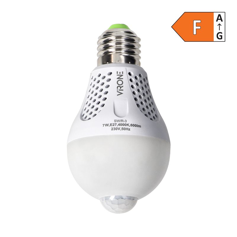 NAMIB LED PIR 7W A60, ŻARÓWKA Z PIR 7W, 600LM, 4000K ORNO