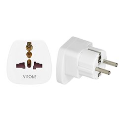 ADAPTER PODRÓŻNY - WORLD TO EU, 230V/10A, BIAŁY ORNO ADAPTER PODRÓŻNY - WORLD TO EU, 230V/10A, BIAŁY ORNO