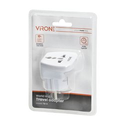 ADAPTER PODRÓŻNY - WORLD TO EU, 230V/10A, BIAŁY ORNO ADAPTER PODRÓŻNY - WORLD TO EU, 230V/10A, BIAŁY ORNO