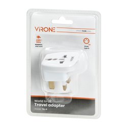 ADAPTER PODRÓŻNY - WORLD TO UK, 230V/13A, BIAŁY ORNO ADAPTER PODRÓŻNY - WORLD TO UK, 230V/13A, BIAŁY ORNO