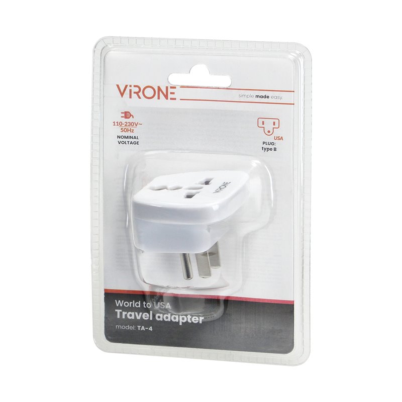 ADAPTER PODRÓŻNY - WORLD TO USA, 110-230V/10A, BIAŁY ORNO ADAPTER PODRÓŻNY - WORLD TO USA, 110-230V/10A, BIAŁY ORNO