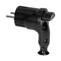 WTYCZKA KĄTOWA UNI-SCHUKO Z WYPYCHACZEM 16A/250V, CZARNA ORNO WTYCZKA KĄTOWA UNI-SCHUKO Z WYPYCHACZEM 16A/250V, CZARNA ORNO