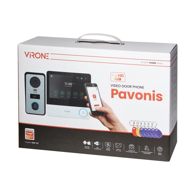 PAVONIS, ZESTAW WIDEODOMOFONOWY, 4-ŻYŁOWY, 7", WI-FI, EKRAN DOTYKOWY, FULL HD, RFID ORNO PAVONIS, ZESTAW WIDEODOMOFONOWY, 4-ŻYŁOWY, 7", WI-FI, EKRAN DOTYKOWY, FULL HD, RFID ORNO