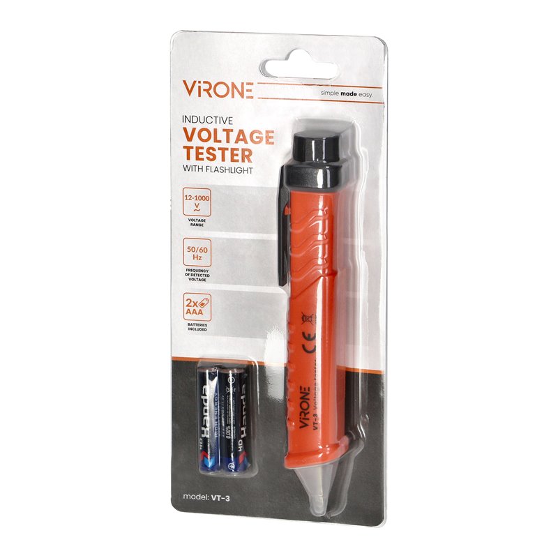 INDUKCYJNY TESTER NAPIĘCIA Z LATARKĄ, 12-1000V AC/DC, POMARAŃCZOWY ORNO INDUKCYJNY TESTER NAPIĘCIA Z LATARKĄ, 12-1000V AC/DC, POMARAŃCZOWY ORNO