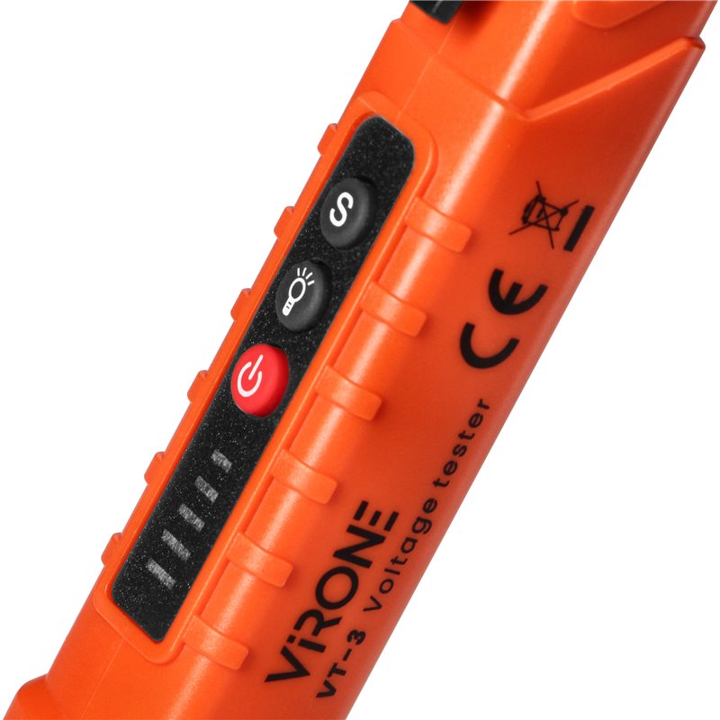 INDUKCYJNY TESTER NAPIĘCIA Z LATARKĄ, 12-1000V AC/DC, POMARAŃCZOWY ORNO INDUKCYJNY TESTER NAPIĘCIA Z LATARKĄ, 12-1000V AC/DC, POMARAŃCZOWY ORNO
