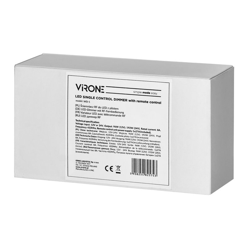 ŚCIEMNIACZ DO LED 12-24VDC RF Z PILOTEM ORNO ŚCIEMNIACZ DO LED 12-24VDC RF Z PILOTEM ORNO