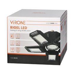 RIGEL LED LAMPA WARSZTATOWA SKŁADANA 5-SKRZYDŁOWA, E27 55W, 6500K, 4950LM ORNO RIGEL LED LAMPA WARSZTATOWA SKŁADANA 5-SKRZYDŁOWA, E27 55W, 6500K, 4950LM ORNO