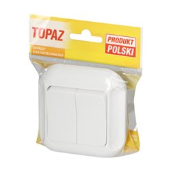 ŁĄCZNIK PODWÓJNY P/T 10A, 250V, ŚWIECZNIKOWY, TOPAZ, BIAŁY ORNO ŁĄCZNIK PODWÓJNY P/T 10A, 250V, ŚWIECZNIKOWY, TOPAZ, BIAŁY ORNO