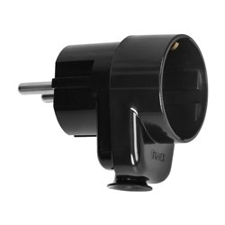 WTYCZKA UNI-SCHUKO Z GNIAZDEM 2P+Z SCHUKO 16A, CZARNY ORNO WTYCZKA UNI-SCHUKO Z GNIAZDEM 2P+Z SCHUKO 16A, CZARNY ORNO