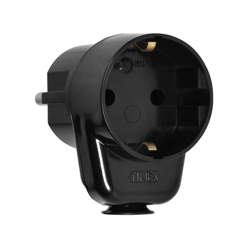 WTYCZKA UNI-SCHUKO Z GNIAZDEM 2P+Z SCHUKO 16A, CZARNY ORNO WTYCZKA UNI-SCHUKO Z GNIAZDEM 2P+Z SCHUKO 16A, CZARNY ORNO