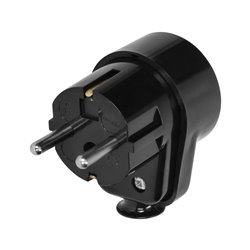 WTYCZKA UNI-SCHUKO Z GNIAZDEM 2P+Z SCHUKO 16A, CZARNY ORNO WTYCZKA UNI-SCHUKO Z GNIAZDEM 2P+Z SCHUKO 16A, CZARNY ORNO