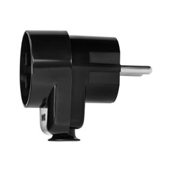 WTYCZKA UNI-SCHUKO Z GNIAZDEM 2P+Z SCHUKO 16A, CZARNY ORNO WTYCZKA UNI-SCHUKO Z GNIAZDEM 2P+Z SCHUKO 16A, CZARNY ORNO