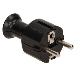 WTYCZKA PROSTA 2P+Z SCHUKO, CZARNA ORNO WTYCZKA PROSTA 2P+Z SCHUKO, CZARNA ORNO