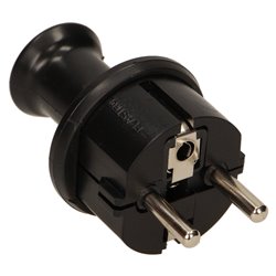 WTYCZKA PROSTA 2P+Z SCHUKO, IP44, CZARNA ORNO WTYCZKA PROSTA 2P+Z SCHUKO, IP44, CZARNA ORNO