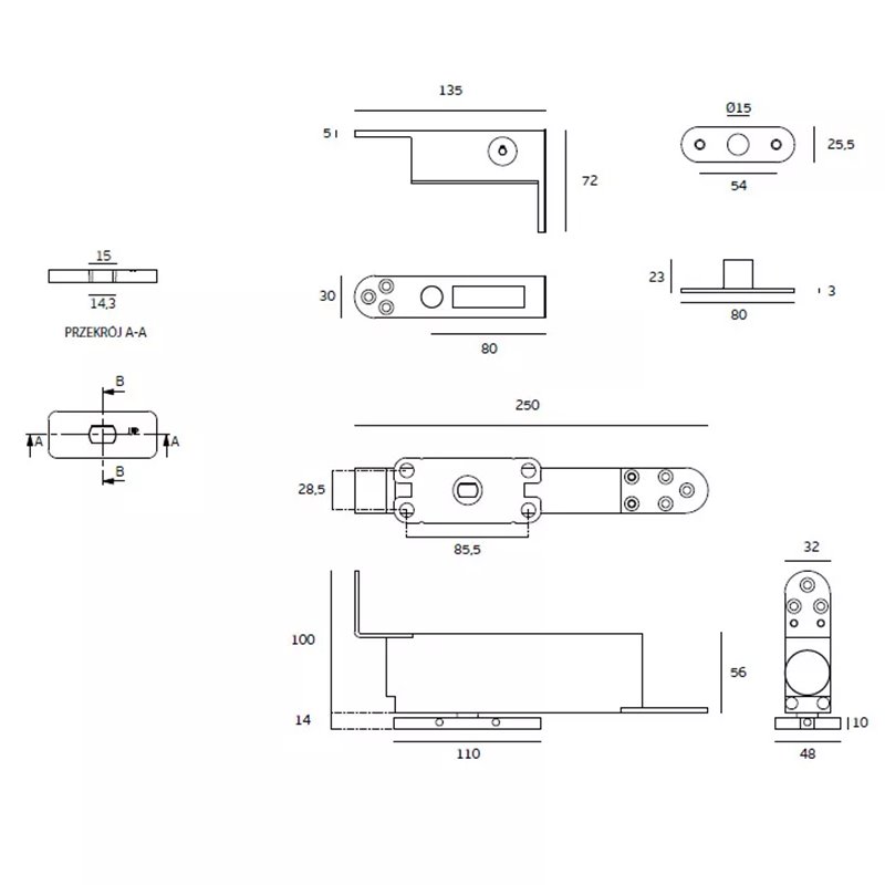 ZAWIAS HYDRAULICZNY PIVOT "W" SYSTEM, DO 100 kg JNF ZAWIAS HYDRAULICZNY PIVOT "W" SYSTEM, DO 100 kg JNF