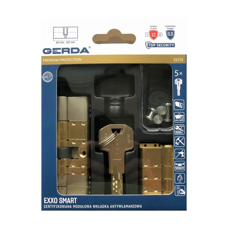 GERDA EXXO SMART M 61/61 WKŁADKA MODUŁOWA Z BEZP. SPRZĘGŁEM, NIKIEL SATYNA