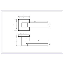 KLAMKA ALUBRASS BRAVO ROZETA KWADRATOWA NIKIEL CHROM KLAMKA ALUBRASS BRAVO ROZETA KWADRATOWA NIKIEL CHROM