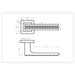 KLAMKA ALUBRASS CARAT ROZETA KWADRATOWA BIAŁA CHROM KLAMKA ALUBRASS CARAT ROZETA KWADRATOWA BIAŁA CHROM