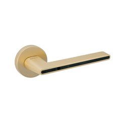 KLAMKA ALUBRASS ERIS ROZETA OKRĄGŁA CZARNY/ SATYNA MOSIĄDZ BLITZ