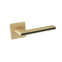 KLAMKA ALUBRASS ERIS SLIM ROZETA KWADRATOWA CZARNY/ SATYNA MOSIĄDZ BLITZ