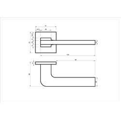 KLAMKA ALUBRASS FORESTA SLIM ROZETA KWADRATOWA CZARNA KLAMKA ALUBRASS FORESTA SLIM ROZETA KWADRATOWA CZARNA