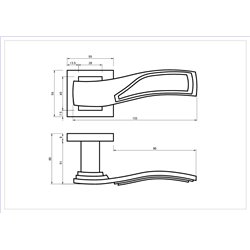 KLAMKA ALUBRASS GRETA ROZETA KWADRATOWA NIKIEL SATYNA BLITZ