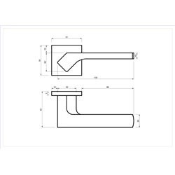 KLAMKA ALUBRASS HANZA SLIM ROZETA KWADRATOWA CZARNA KLAMKA ALUBRASS HANZA SLIM ROZETA KWADRATOWA CZARNA